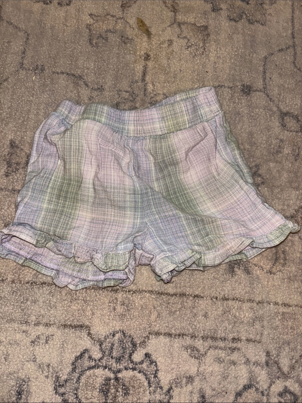 Garanimals Pastel Plaid Ruffle Hem Shorts - Lilac, Mint, Pale Blue